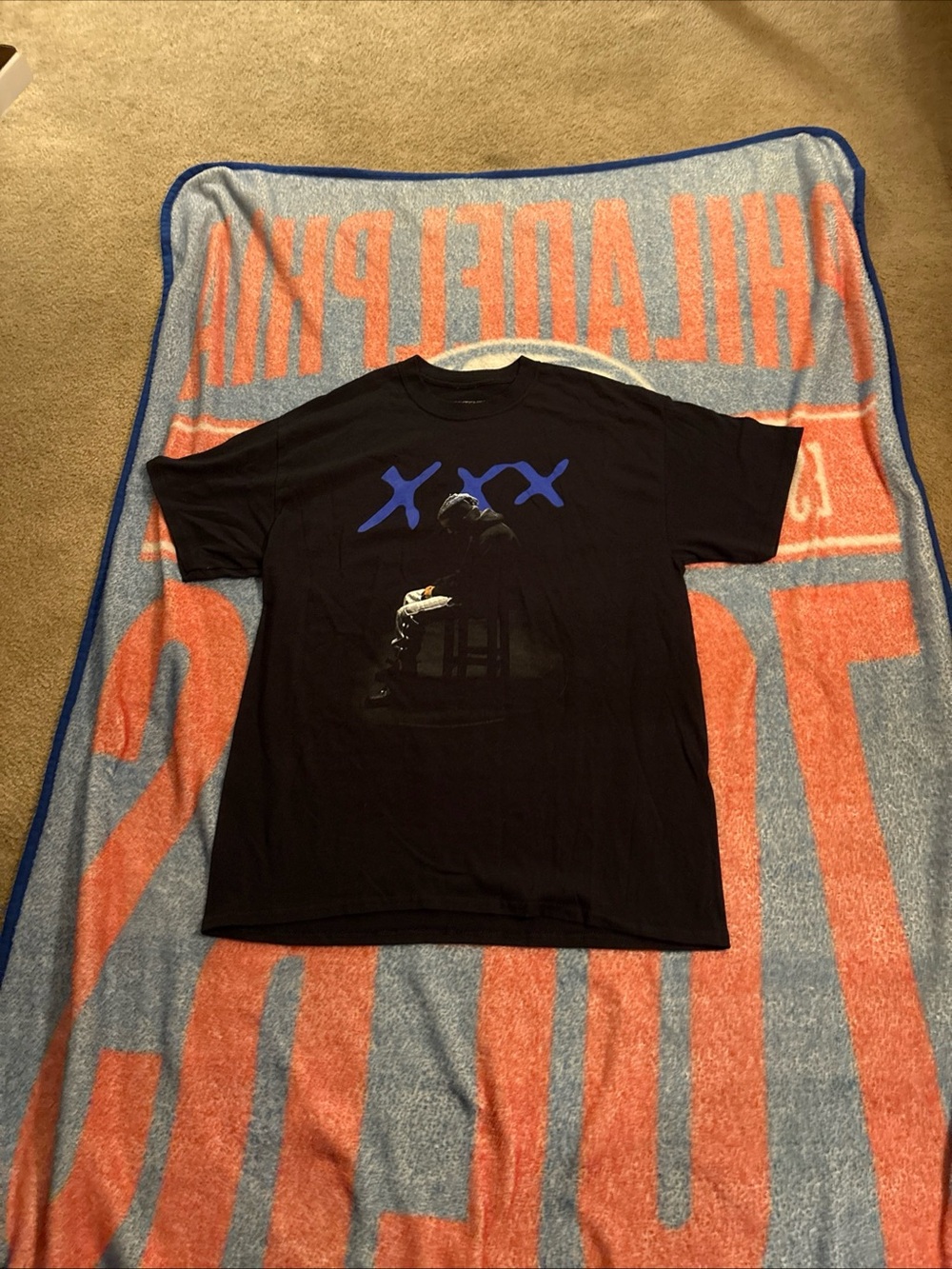 XXXTentacion Graphic T-Shirt Size Large Rapper Rap Blue Black